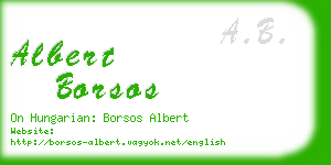 albert borsos business card